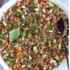Lentil salad with lemon tahini garlic vinaigrette