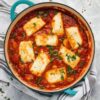 Smoky Tomato, white bean & Halloumi Bake
