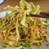 BANG BANG cabbage & carrot salad with tahini peanut dressing