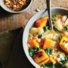 Roasted Garlic, Squash, and Farro Stew